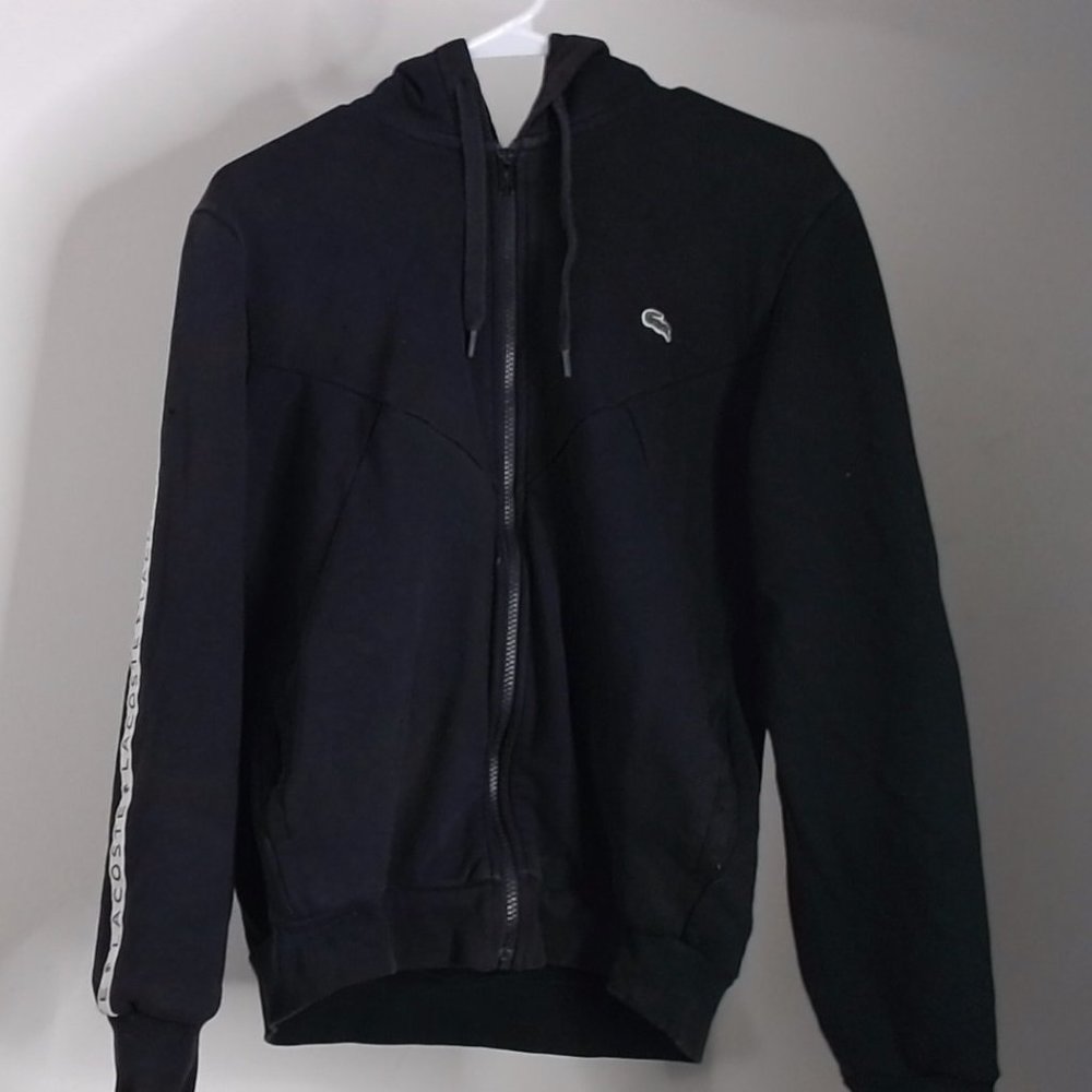 Lacoste Men's Full Zip Hooded Taping Sweatshirt SMALL